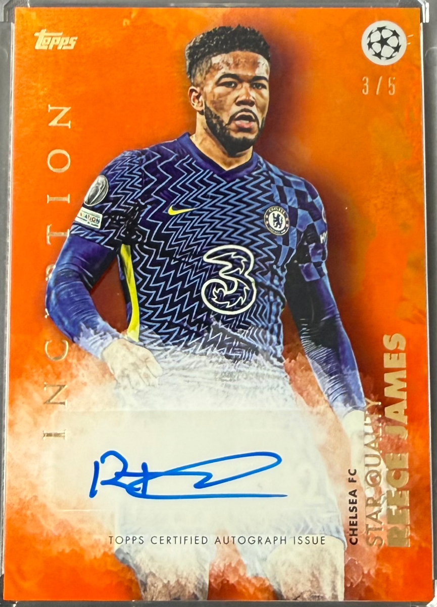 Reece James 2021-21 Topps Inception UEFA Star Quality Autographs Orange
