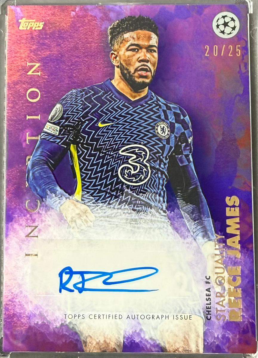 Reece James 2021-21 Topps Inception UEFA Star Quality Autographs Purple