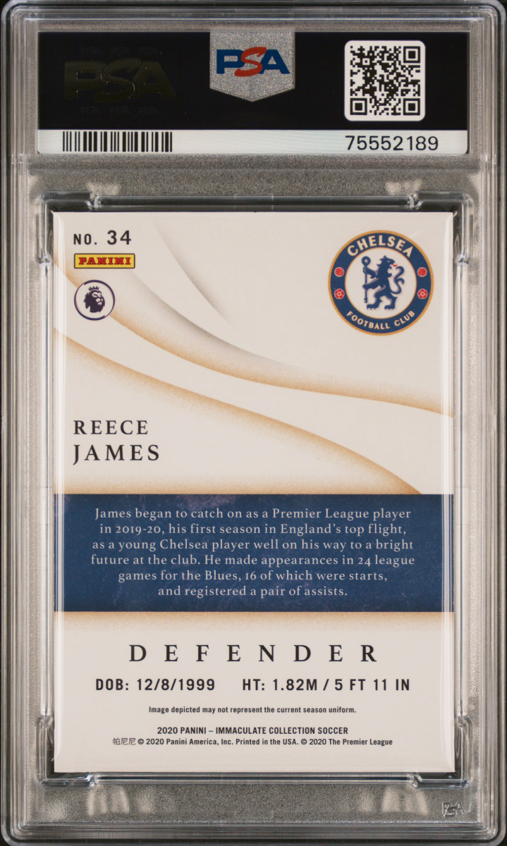 Reece James 2020 Panini Immaculate Collection Gold — back