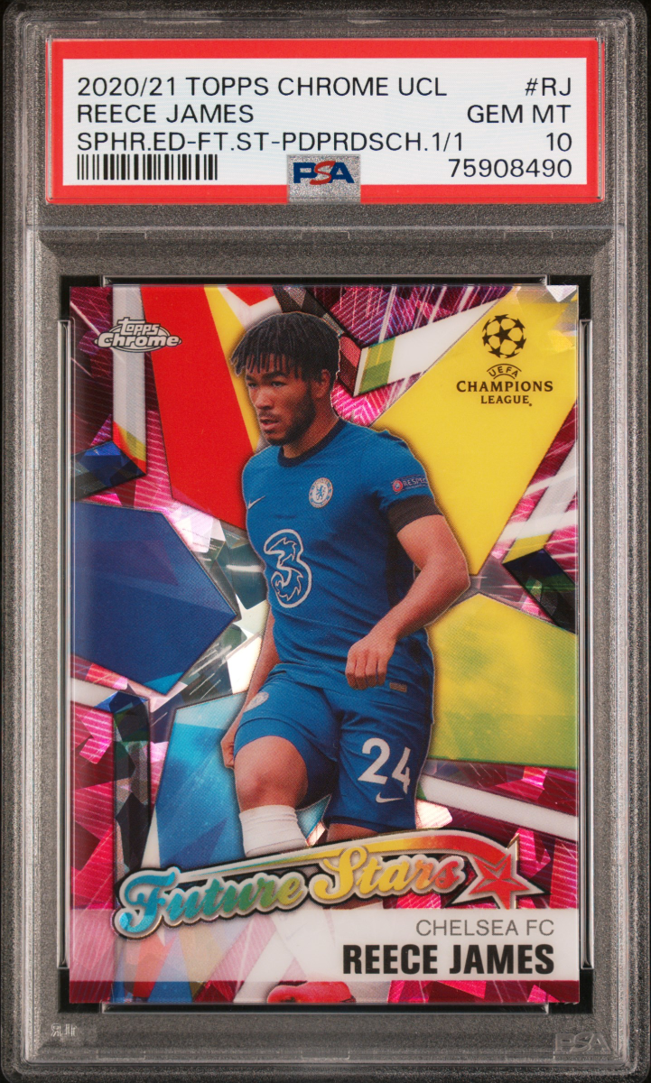 Reece James 2020-21 Topps Chrome UCL Sapphire Edition Future Stars Padparadscha 1/1