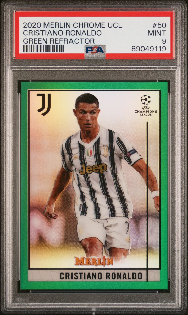 2020 Topps Merlin Chrome UCL Cristiano Ronaldo Green Green Refractor 