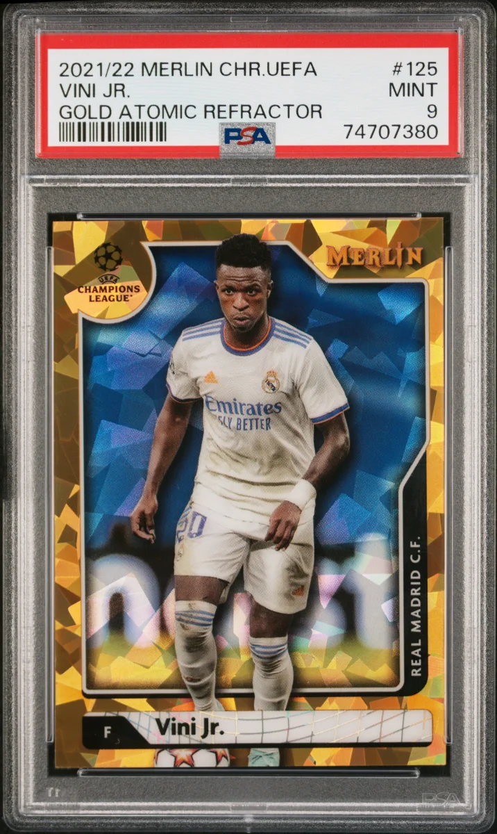 2021-22 Topps Merlin Chrome UCL Vini JR Gold Atomic Refractor 