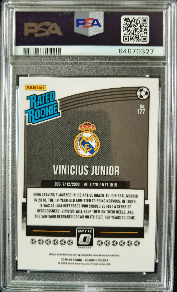 2018 Panini Donruss Vinicius Junior Optic  back