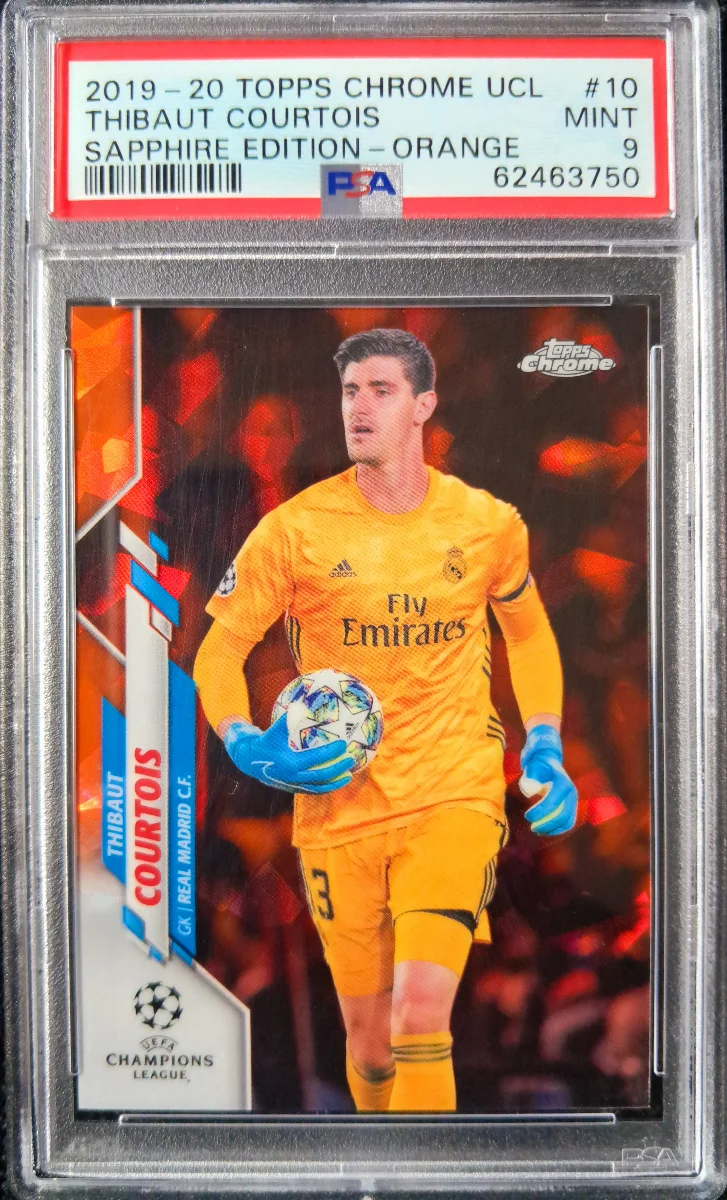 2019-20 Topps Chrome UCL Thibaut Courtois Sapphire Edition Orange 