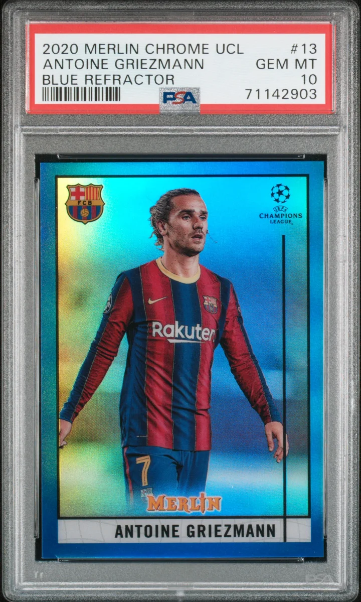 ANTOINE GRIEZMANN 2020 TOPPS MERLIN CHROME UEFA CHAMPIONS LEAGUE | BLUE REFRACTOR