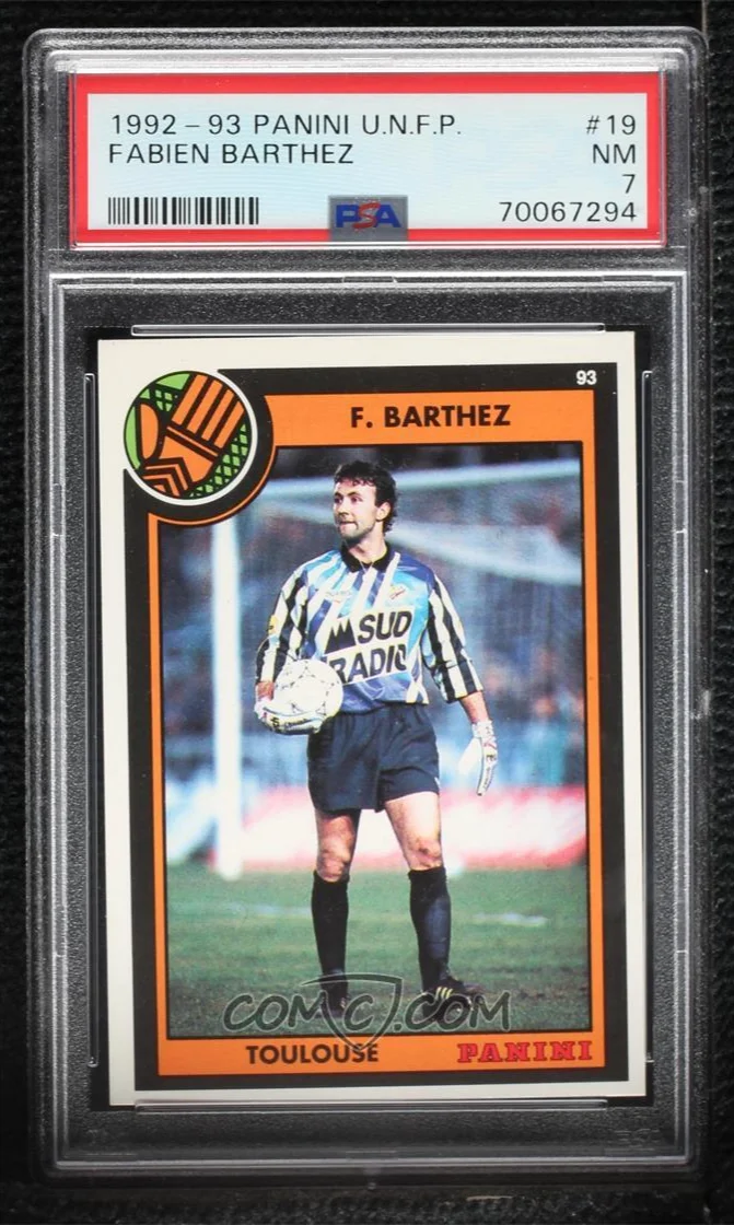 Fabien Barthez 1992 Panini UNFP