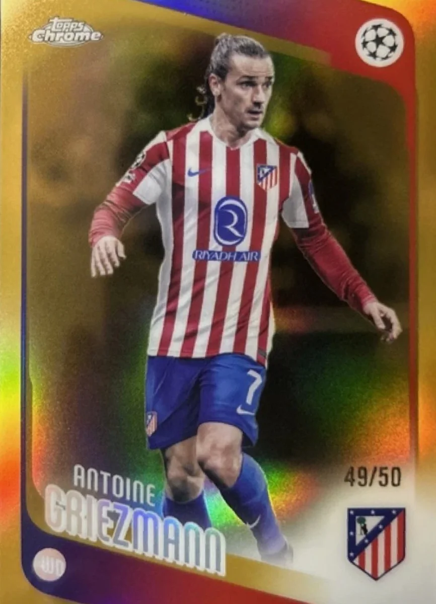 Antoine Griezmann Topps Chrome UEFA 2025 Gold refractor 