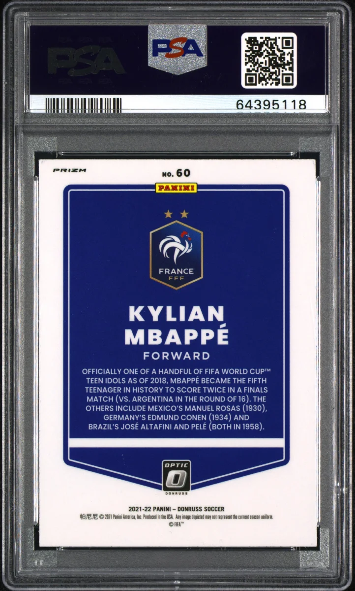 KYLIAN MBAPPE 2021 PANINI OPTIC RED VELOCITY — back