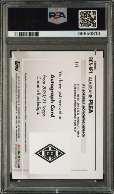 Alassane Plea 2020 Topps Bundesliga Chrome back