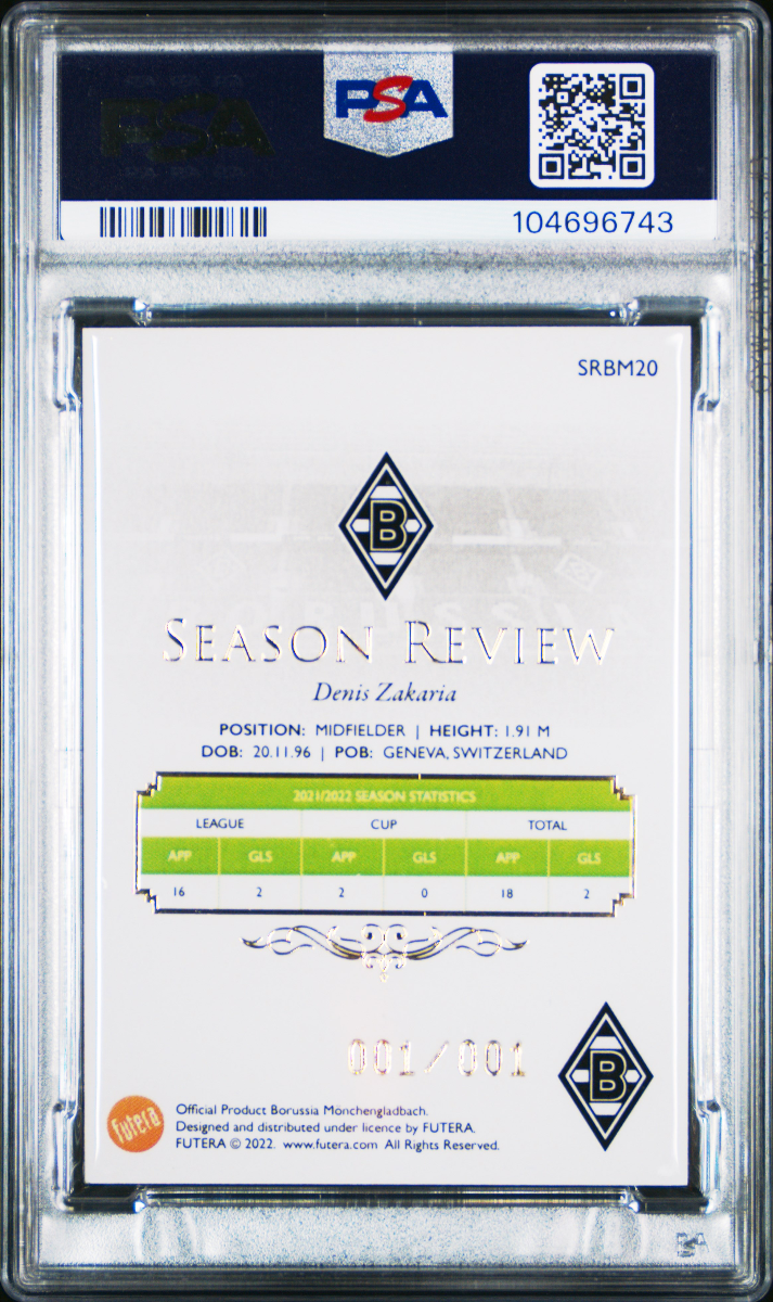 Denis Zakaria 2021 Futera Season Review back