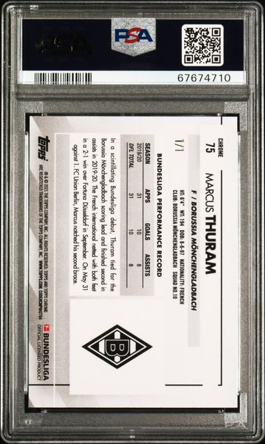 Marcus Thuram 2020 Topps Bundesliga Chrome back