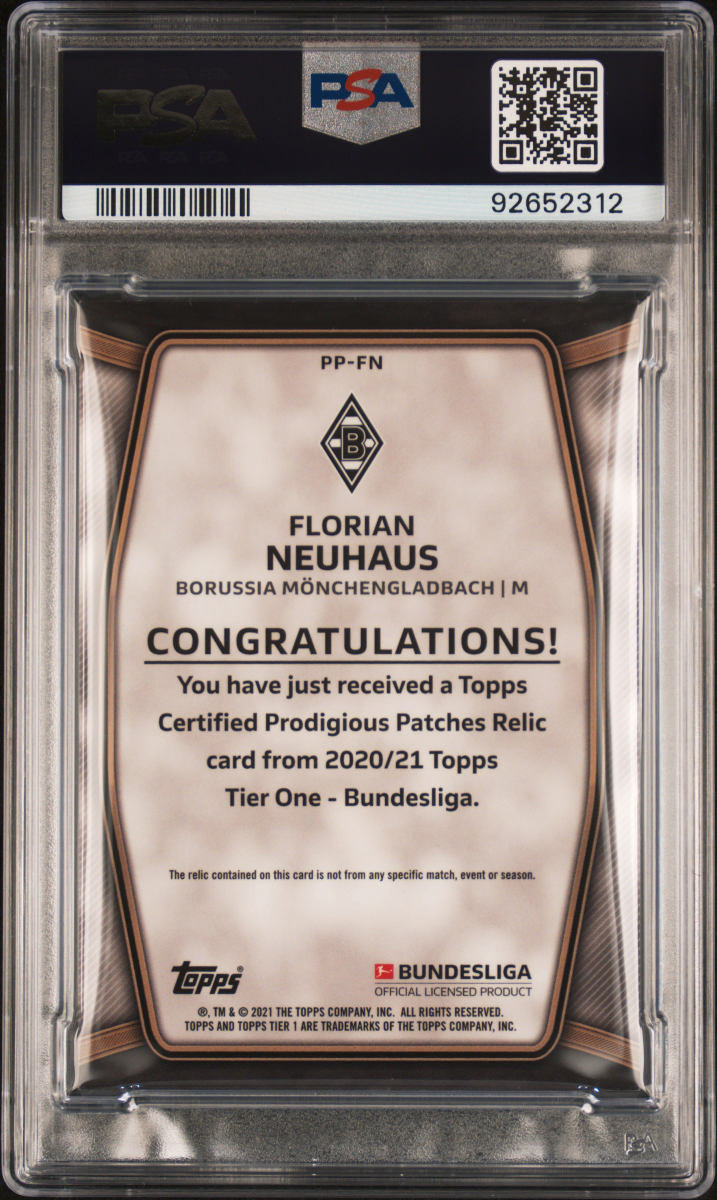 Florian Neuhaus 2020 Topps Bundesliga Tier One back