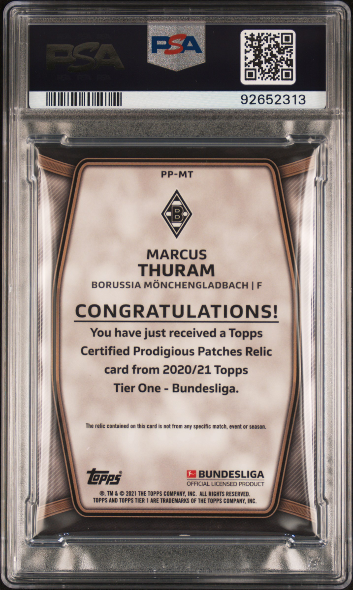Marcus Thuram 2020 Topps Bundesliga Tier One back