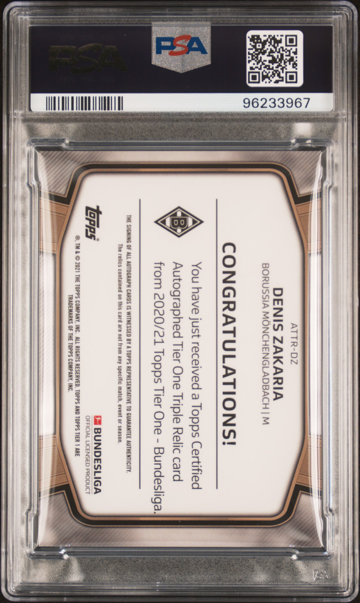 Denis Zakaria 2020 Topps Bundesliga Tier One back