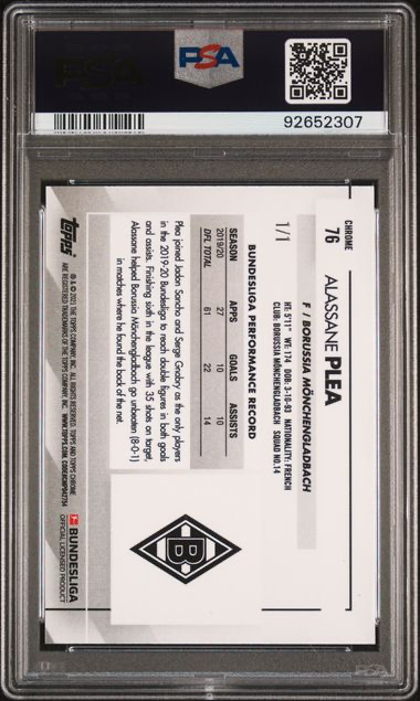 Alassane Plea 2020 Topps Bundesliga Chrome back