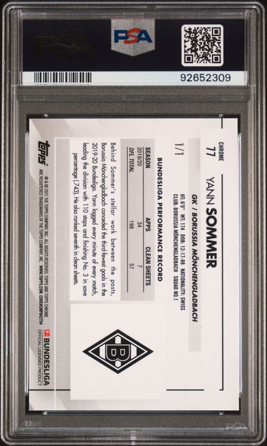 Yann Sommer 2020 Topps Bundesliga Chrome back
