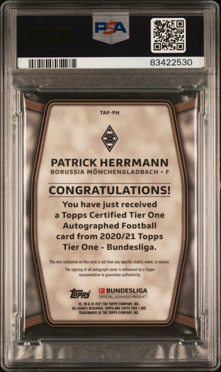 Patrick Herrmann 2020 Topps Bundesliga Tier One back