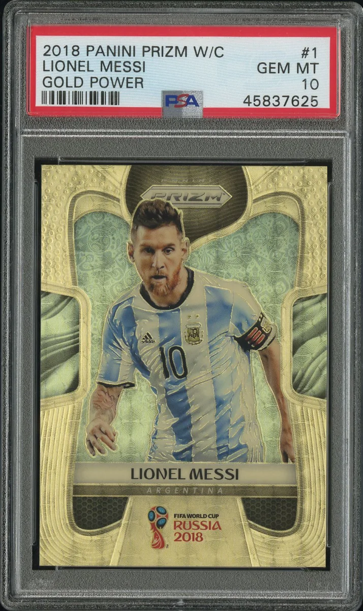 2018 PANINI PRIZM WORLD CUP #1 LIONEL MESSI GOLD POWER
