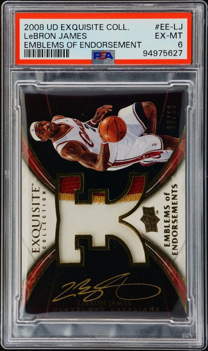 2008 UD EXQUISITE COLLECTION EMBLEMS OF ENDORSEMENTS #EE-LJ LeBRON JAMES