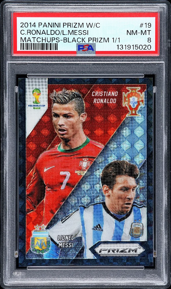 2014 PANINI PRIZM WORLD CUP MATCHUPS #19 C.RONALDO/L.MESSI MATCHUPS-BLACK PRIZM 1/1