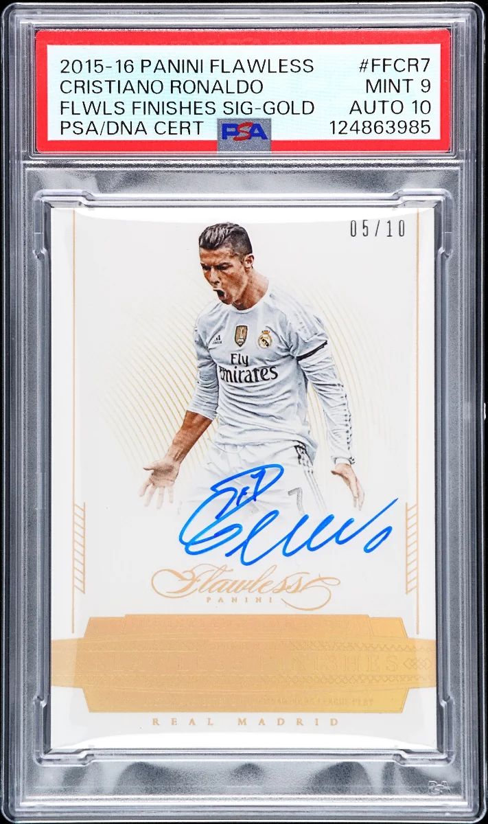 2015-16 PANINI FLAWLESS FLAWLESS FINISHES SIGNATURES #FFCR7 CRISTIANO RONALDO FLWLS FINISHES SIG-GOLD