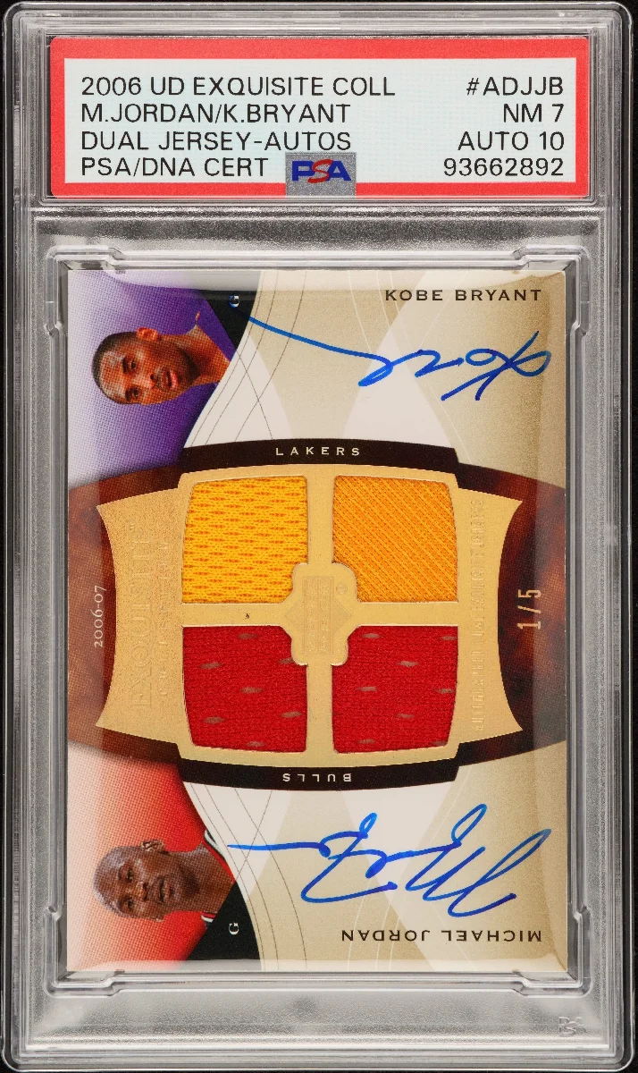 2006 UD EXQUISITE COLLECTION JERSEY DUAL AUTOGRAPHS #ADJJB M.JORDAN/K.BRYANT DUAL JERSEY-AUTOS