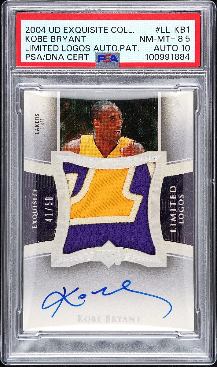 2004 UD EXQUISITE COLLECTION LIMITED LOGOS AUTOGRAPH PATCH #LL-KB1 KOBE BRYANT LIMITED LOGOS AUTO.PAT.