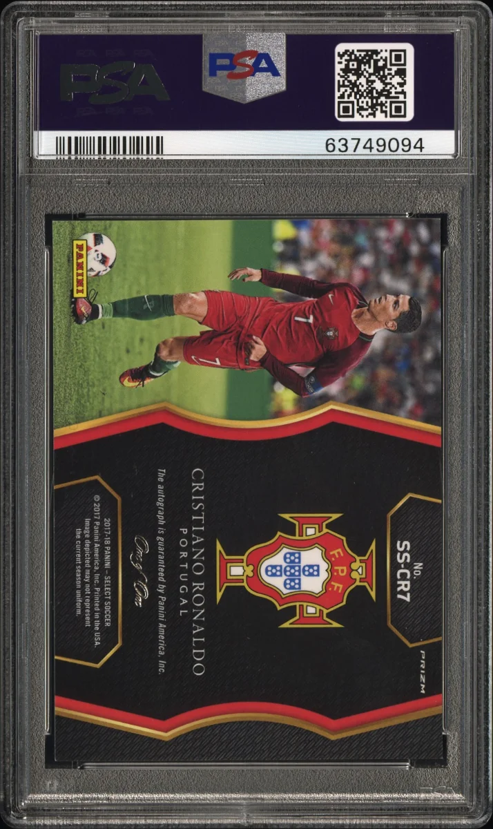 2017 PANINI SELECT SIGNATURES #SSCR7 CRISTIANO RONALDO SIGNATURES-BLACK 1/1 back