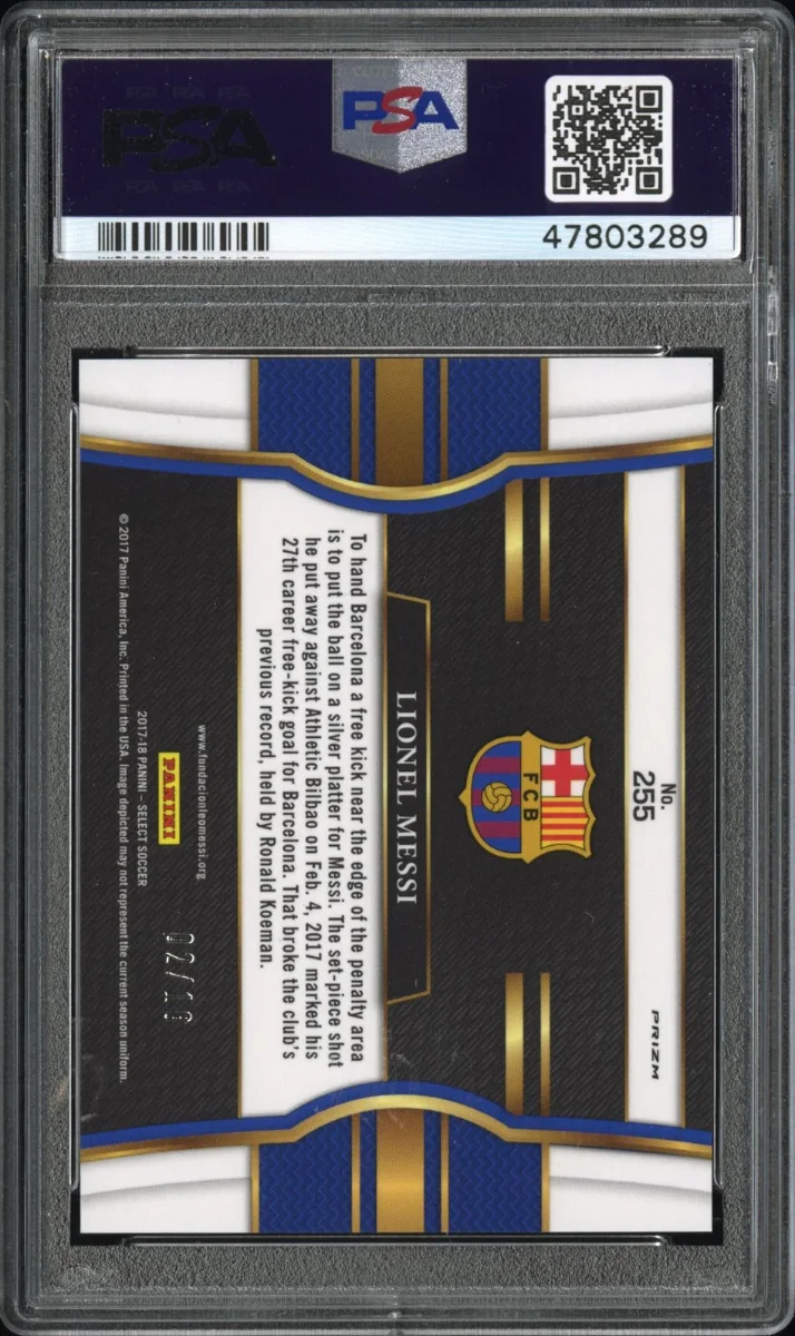 2017 PANINI SELECT #255 LIONEL MESSI GOLD back