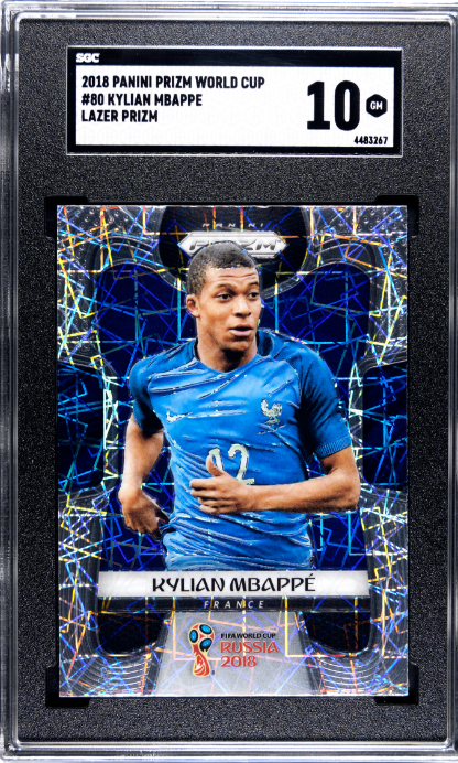 Kylian Mbappe 2018 Panini World Cup Prizm Lazer SGC 10