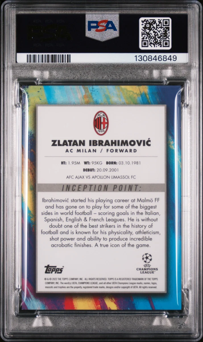 2021 TOPPS INCEPTION UEFA CLUB COMPETITIONS ZLATAN IBRAHIMOVIC STAR QUALITY-RED back