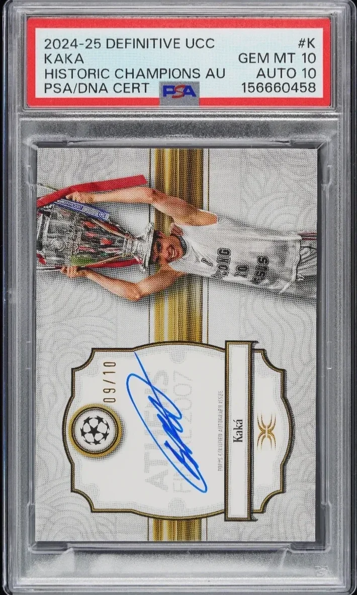 2024-2025 TOPPS DEFINITIVE COLLECTION UEFA CLUB COMPETITIONS DEFINITIVE HISTORIC CHAMPIONS AUTOGRAPHS #K KAKA HISTORIC CHAMPIONS AU