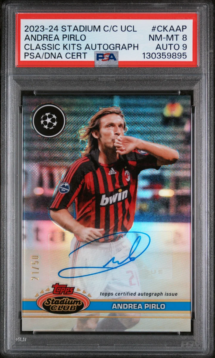 2023-24 TOPPS STADIUM CLUB CHROME UEFA CLUB COMPETITIONS CLASSIC KITS AUTOGRAPHS #CKAAP ANDREA PIRLO