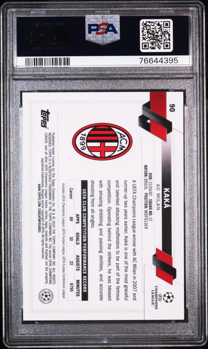 2022 TOPPS UEFA CLUB COMPETITIONS #90 KAKA SSP back
