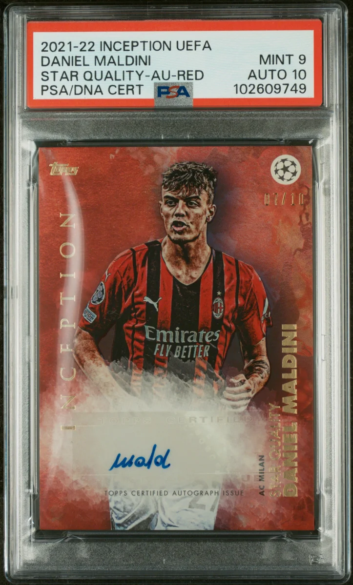2021 TOPPS INCEPTION UEFA CLUB COMPETITIONS DANIEL MALDINI STAR QUALITY-AU-RED