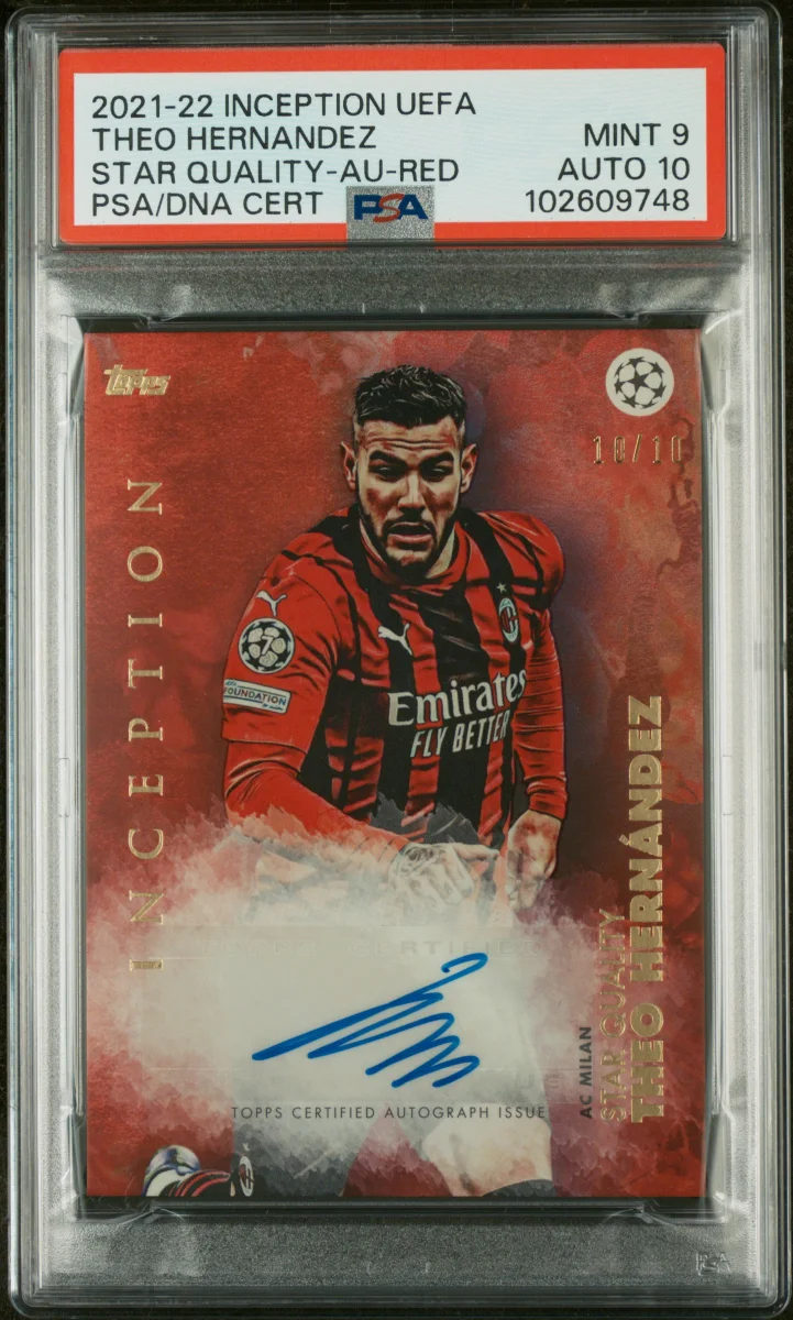 2021 TOPPS INCEPTION UEFA CLUB COMPETITIONS THEO HERNANDEZ STAR QUALITY-AU-RED