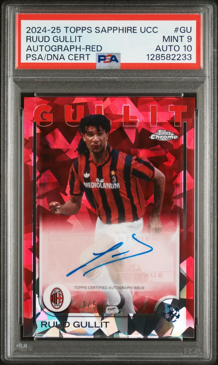 2024-25 TOPPS CHROME SAPPHIRE EDITION UEFA CLUB COMPETITIONS AUTOGRAPHS #GU RUUD GULLIT AUTOGRAPH-RED