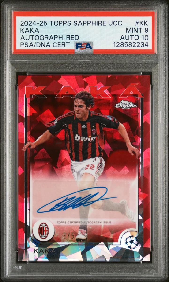 2024-25 TOPPS CHROME SAPPHIRE EDITION UEFA CLUB COMPETITIONS AUTOGRAPHS #KK KAKA AUTOGRAPH-RED