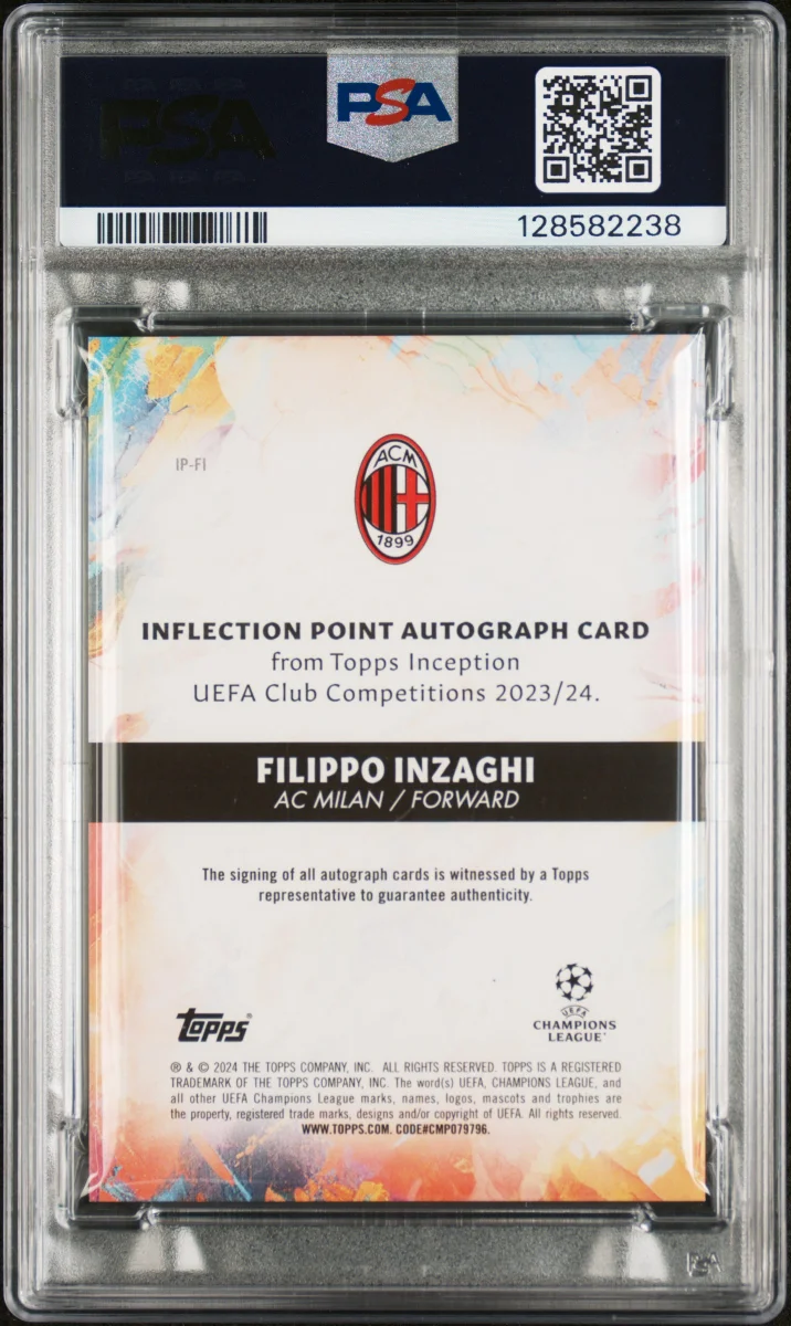 2023 TOPPS INCEPTION UEFA CLUB COMPETITIONS INFLECTION POINT AUTOGRAPHS #IPFI FILIPPO INZAGHI INFLECTION POINT AU-RED back
