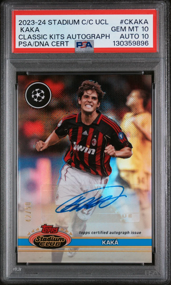 2023-24 TOPPS STADIUM CLUB CHROME UEFA CLUB COMPETITIONS CLASSIC KITS AUTOGRAPHS #CKAKA KAKA