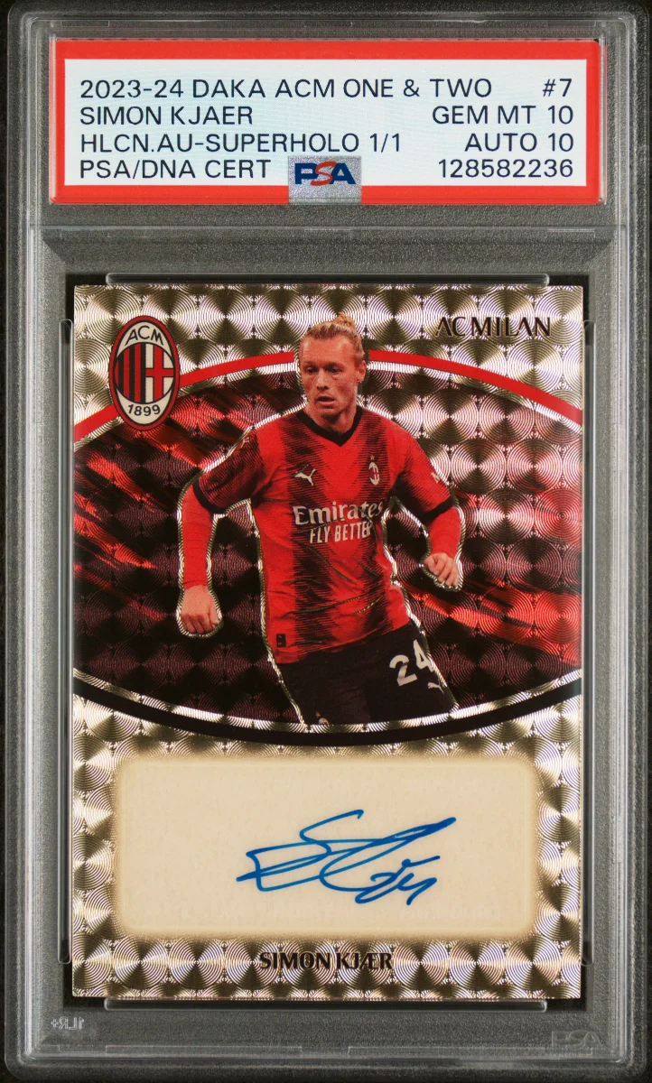 2023 DAKA AC MILAN ONE & TWO HOLOCENE AUTOGRAPHS #7 SIMON KJAER HLCN.AU-SUPERHOLO 1/1