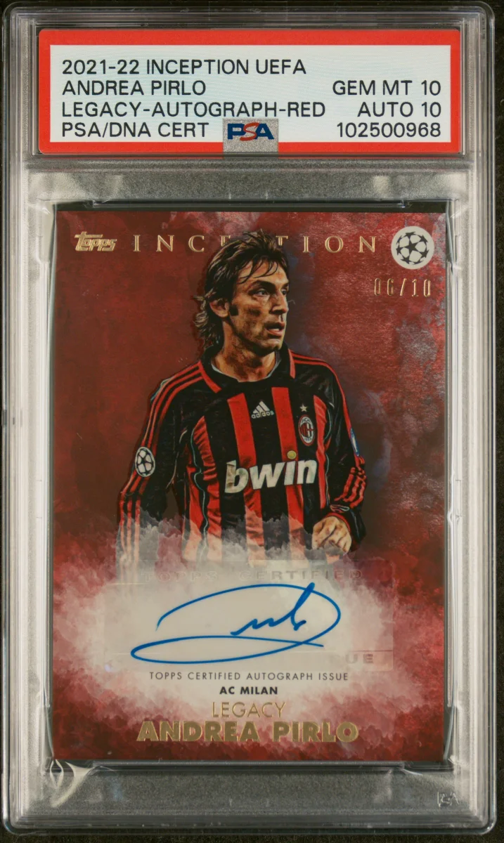 2021 TOPPS INCEPTION UEFA CLUB COMPETITIONS ANDREA PIRLO LEGACY-AUTOGRAPH-RED
