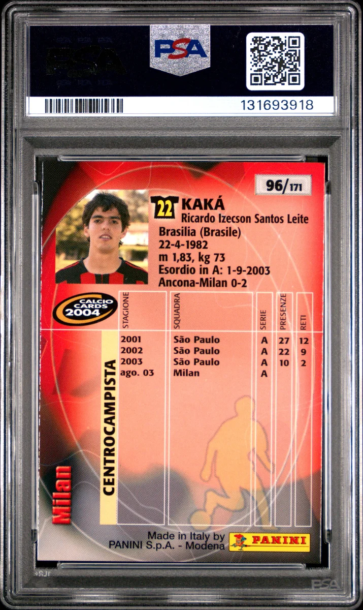 2003 PANINI CALCIO '04 #96 KAKA back