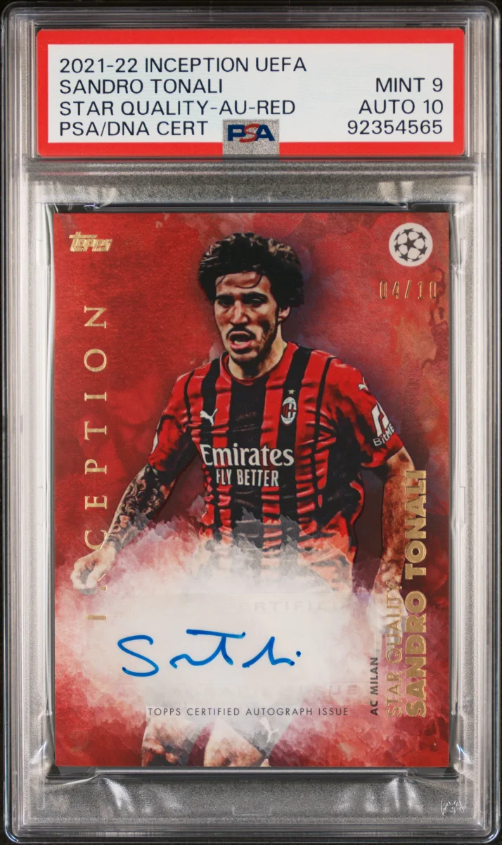 2021 TOPPS INCEPTION UEFA CLUB COMPETITIONS SANDRO TONALI STAR QUALITY-AU-RED