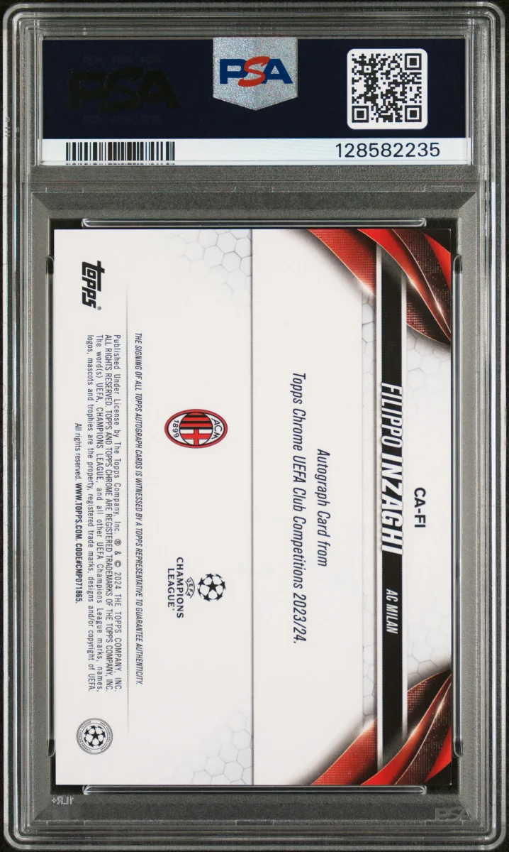 2023-24 TOPPS CHROME SAPPHIRE EDITION UEFA CLUB COMPETITIONS CHROME SAPPHIRE AUTOGRAPHS #FI FILIPPO INZAGHI AUTOGRAPH-RED back