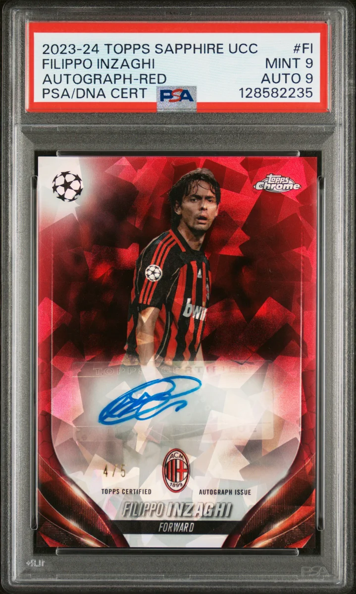 2023-24 TOPPS CHROME SAPPHIRE EDITION UEFA CLUB COMPETITIONS CHROME SAPPHIRE AUTOGRAPHS #FI FILIPPO INZAGHI AUTOGRAPH-RED