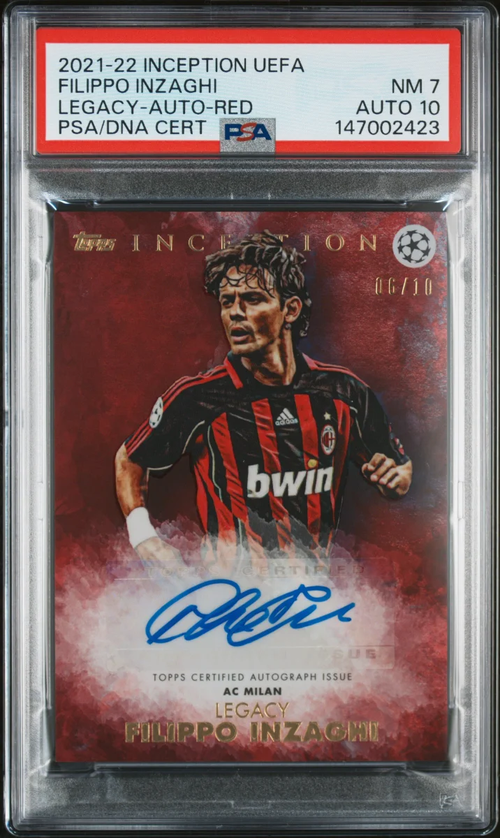 2021 TOPPS INCEPTION UEFA CLUB COMPETITIONS FILIPPO INZAGHI LEGACY-AUTO-RED