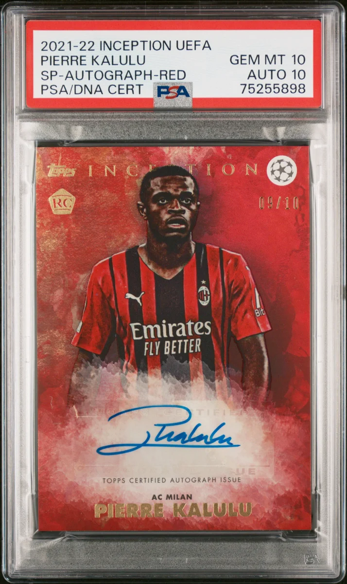 2021 TOPPS INCEPTION UEFA CLUB COMPETITIONS PIERRE KALULU SP-AUTOGRAPH-RED