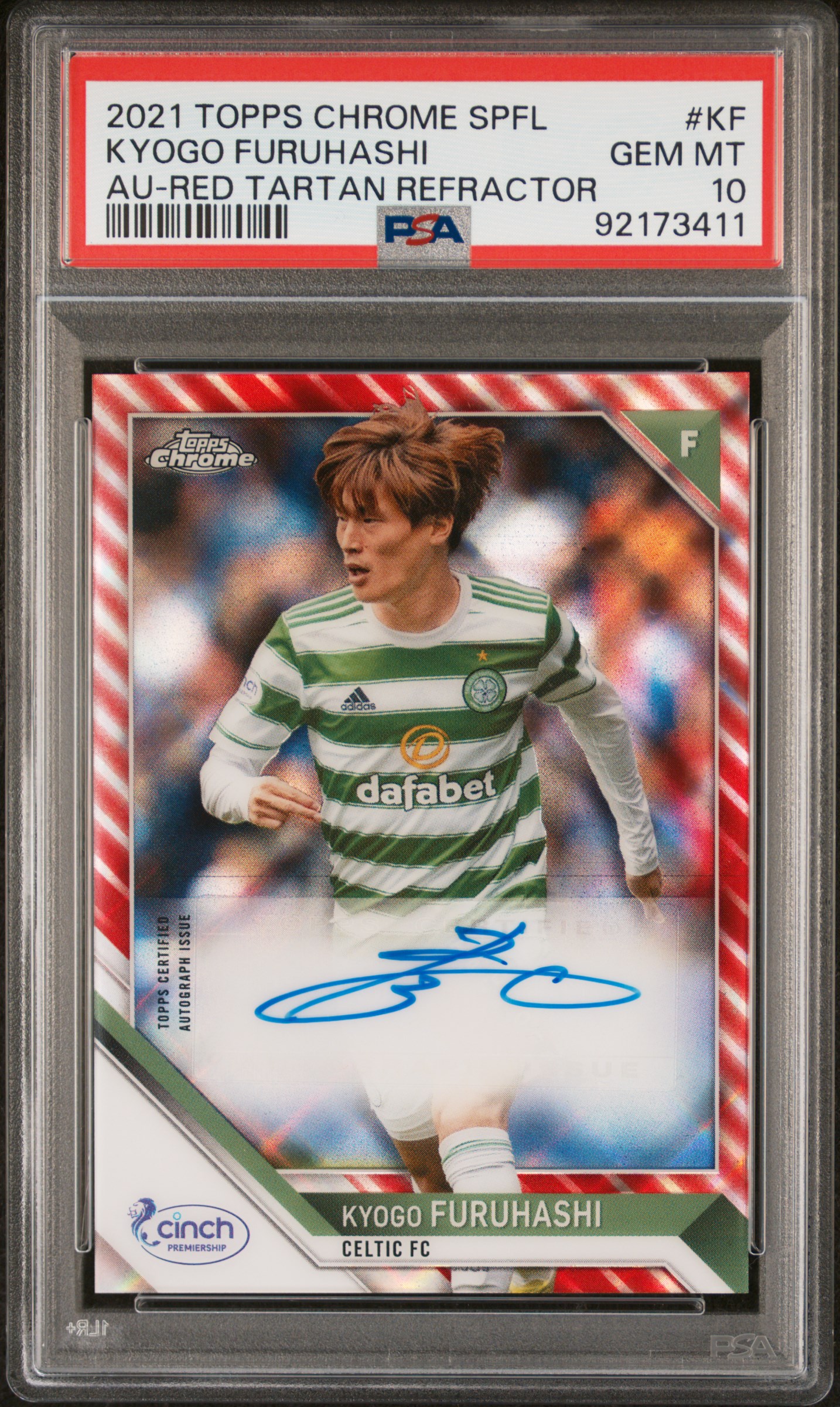 Kyogo Furuhashi 2021 SPFL Chrome Red /5 Autograph