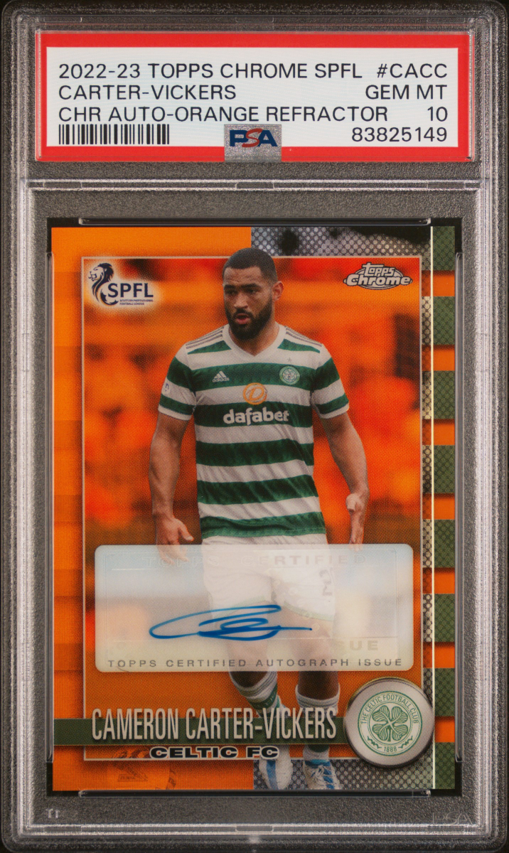 2022-23 TOPPS CHROME SPFL CARTER-VICKERS CHROME AUTO-ORANGE REFRACTOR